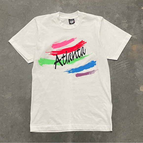 Vintage America Other - Vintage Medium Atlanta Graphic T-Shirt Size Medium 17x27” 90s White